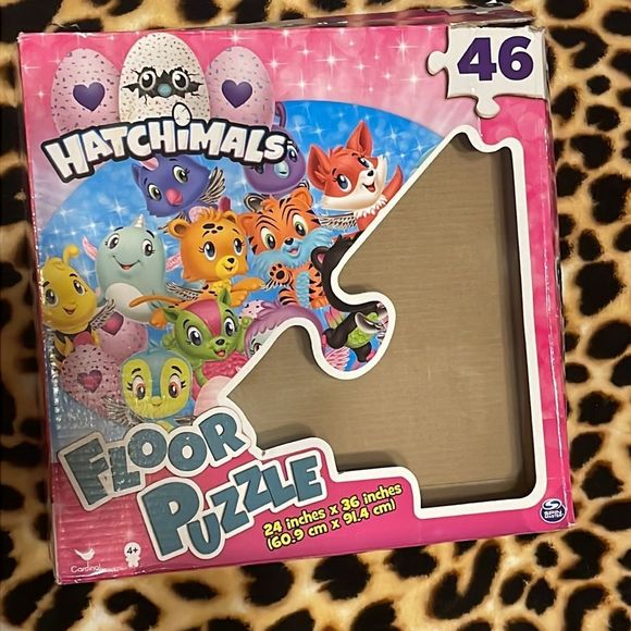 •HATCHIMALS• 46 PIECE FLOOR PUZZLE BUILD A 3 FOOT PUZZLE 24” x 36” EUC - Picture 7 of 8